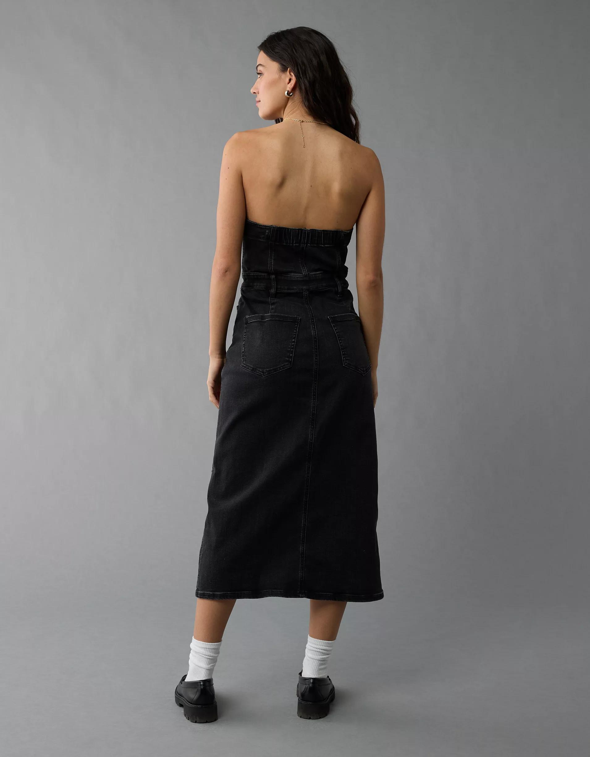 AE Denim Tube Top Midi Dress Product Image