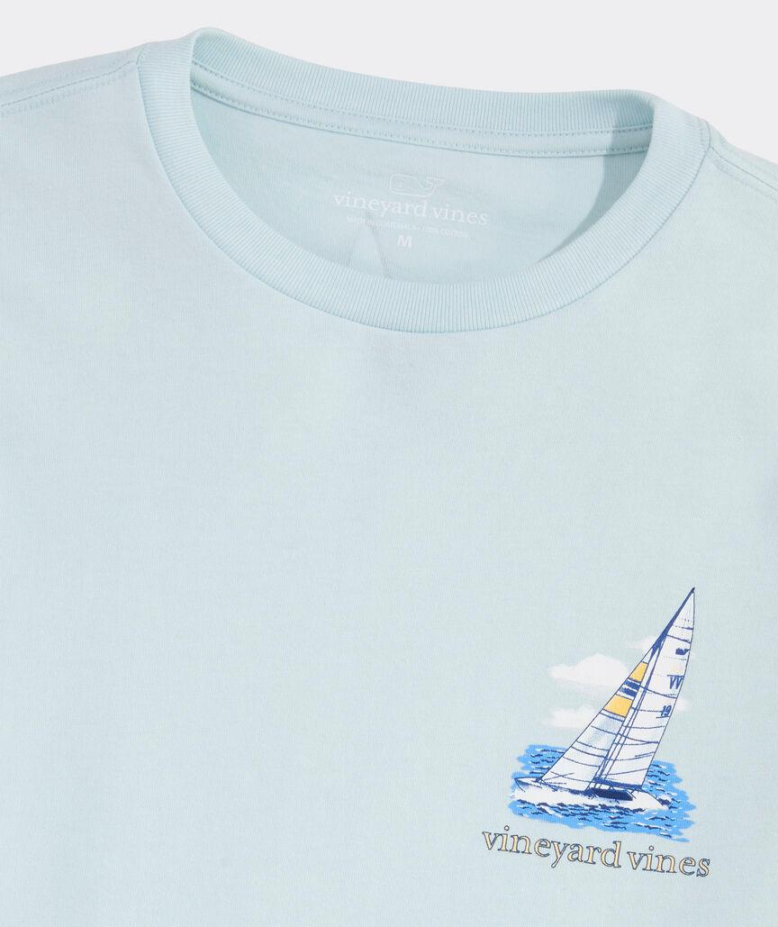 Painted Sailboat Race Scene Long-Sleeve Tee Product Image