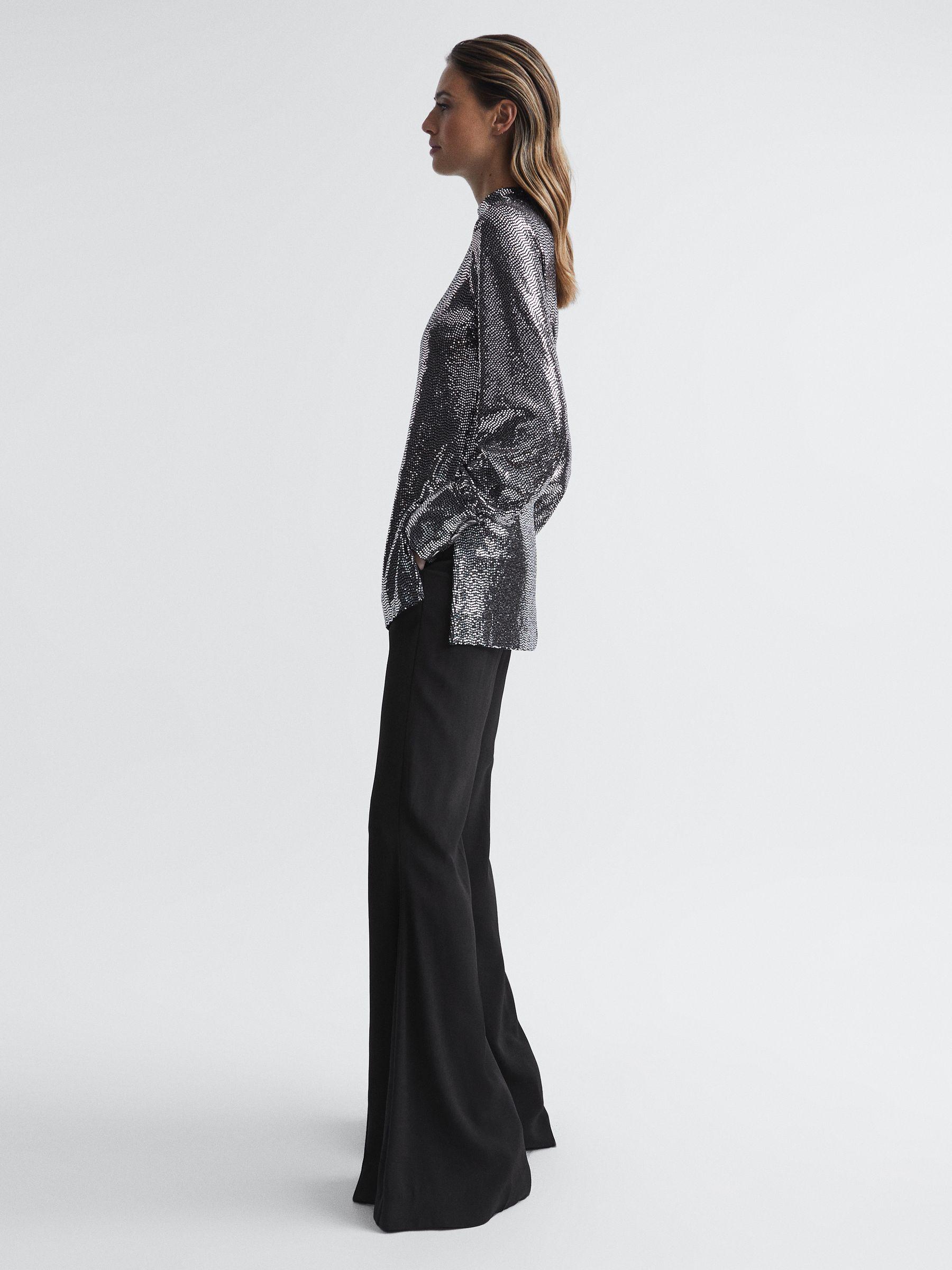 Sequin Occasion Top in Silver Product Image