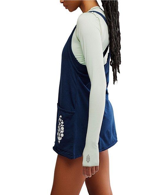 FP Movement Hot Shot Mini Logo V-Neck Sleeveless Patch Pocket Mini Dress Product Image