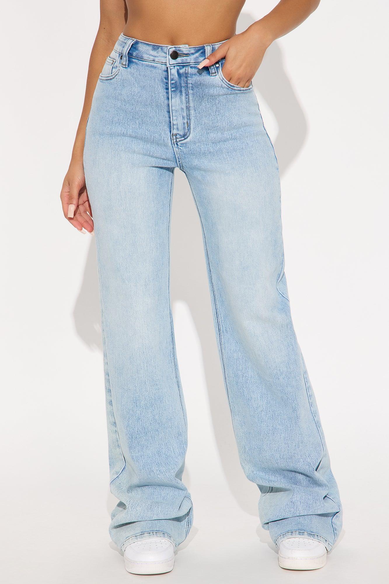 Tall Make My Day Stretch Wide Leg Jeans - Light Wash Female Product Image