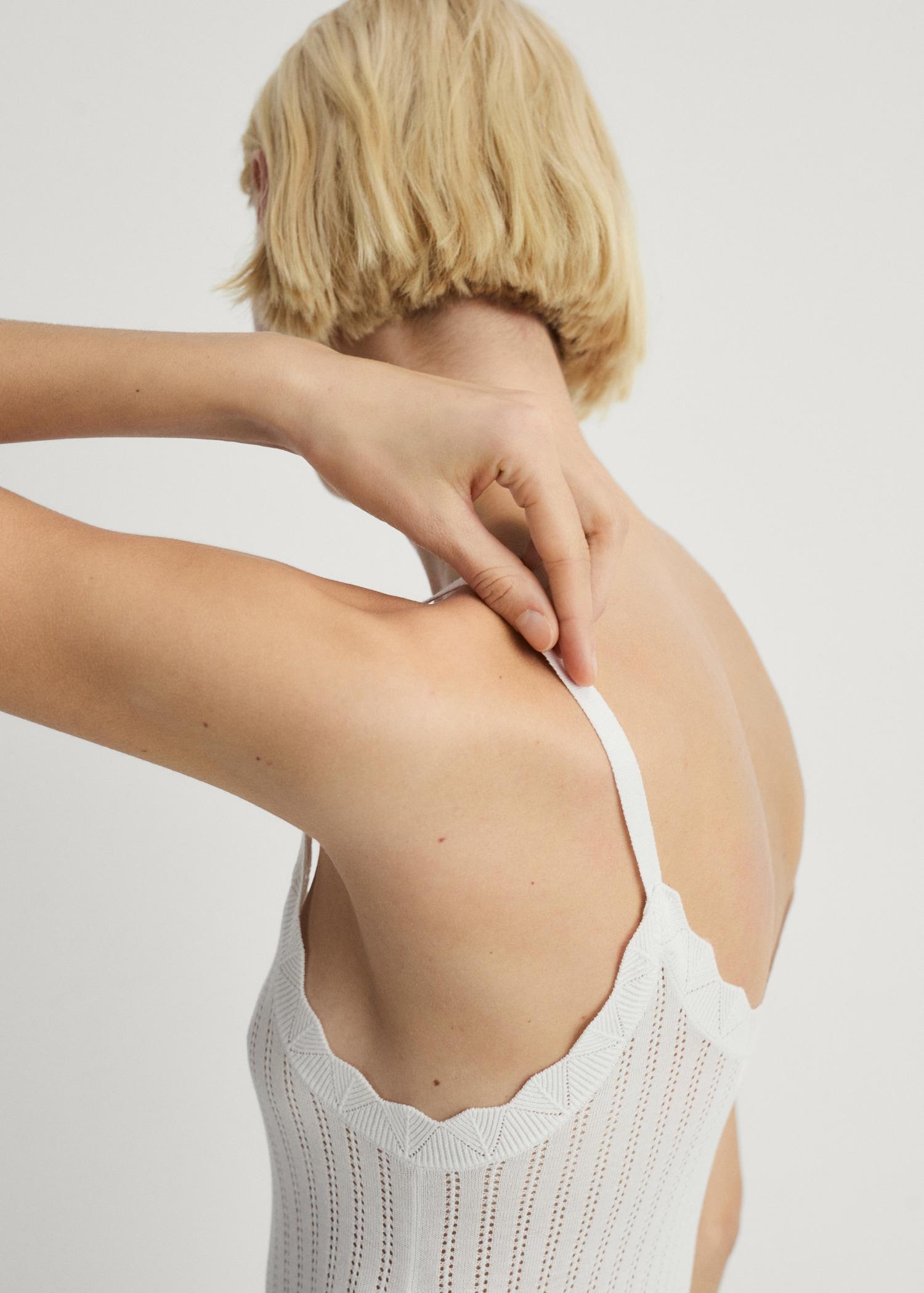 Nightgown with pointelle detail - Women | MANGO USA Product Image