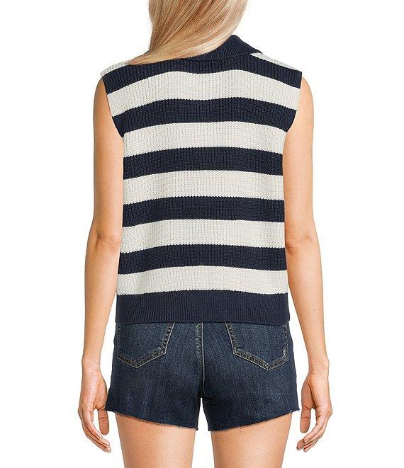 Copper Key Striped Quarter Zip Sweater Vest Product Image