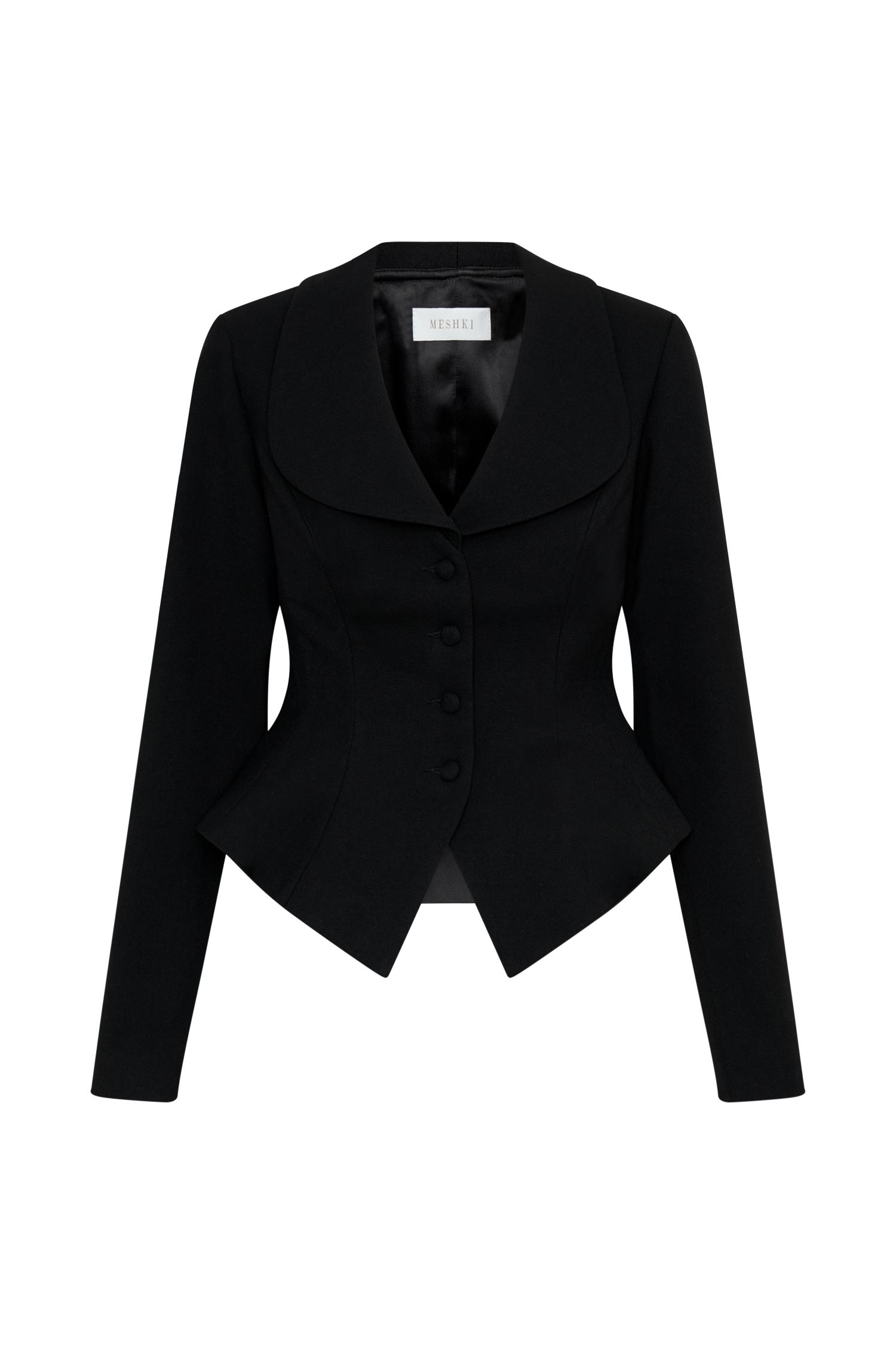 Gracia Suiting Long Sleeve Blazer - Black Product Image