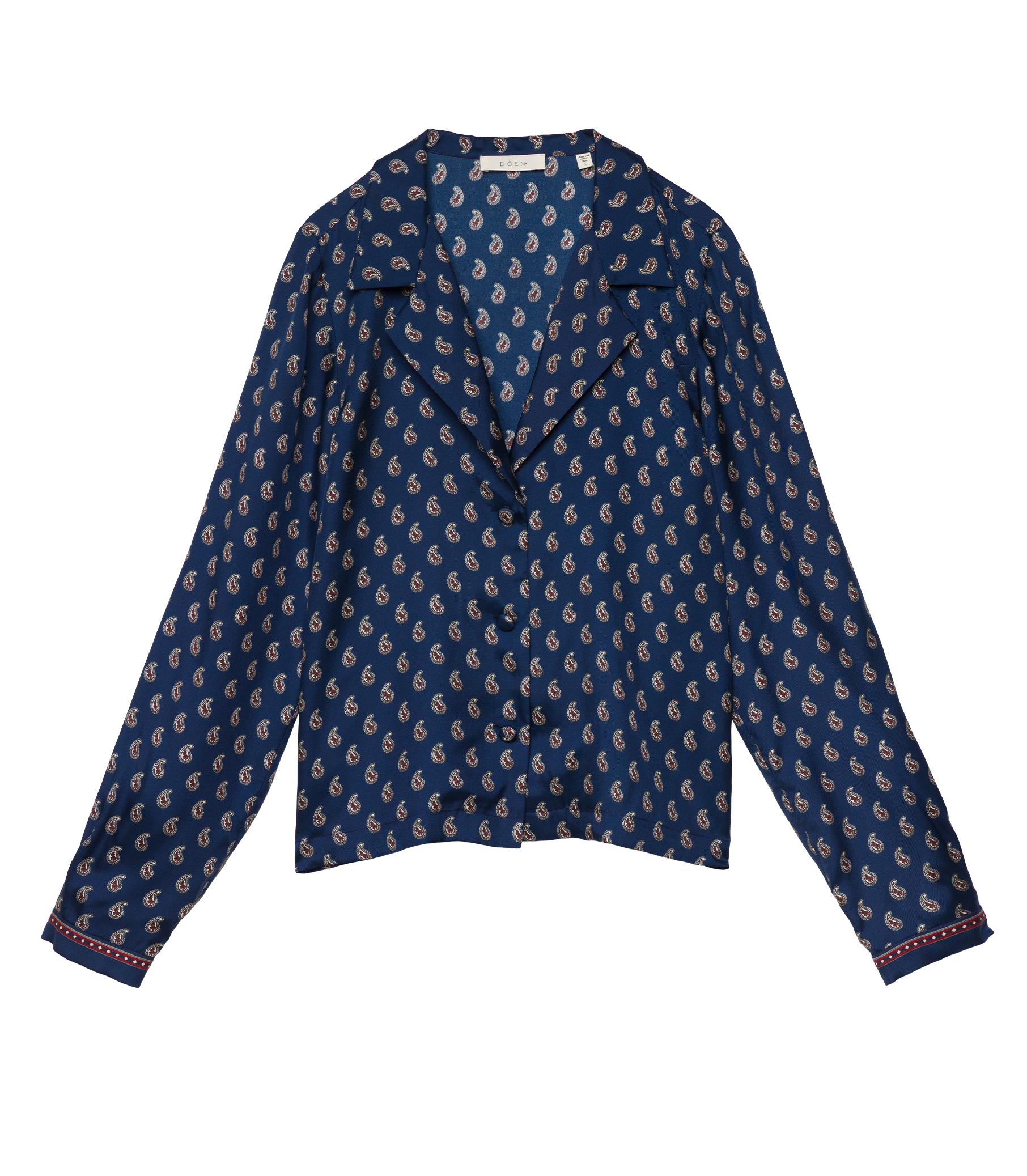 ELENE TOP -- BLEU TAORMINA PAISLEY Product Image