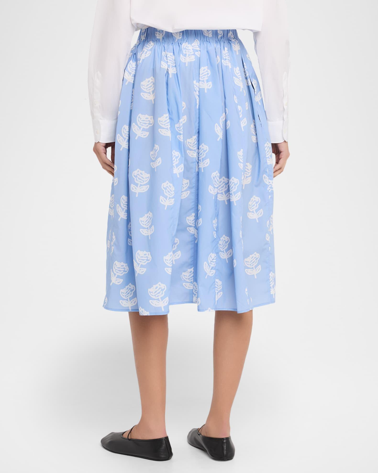 Floral Cotton Midi Skirt Product Image
