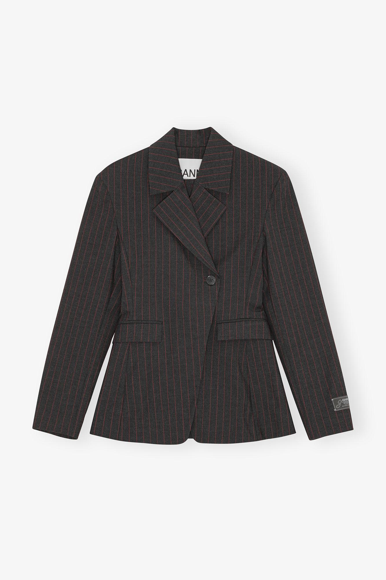 Black Pinstripe Blazer Product Image