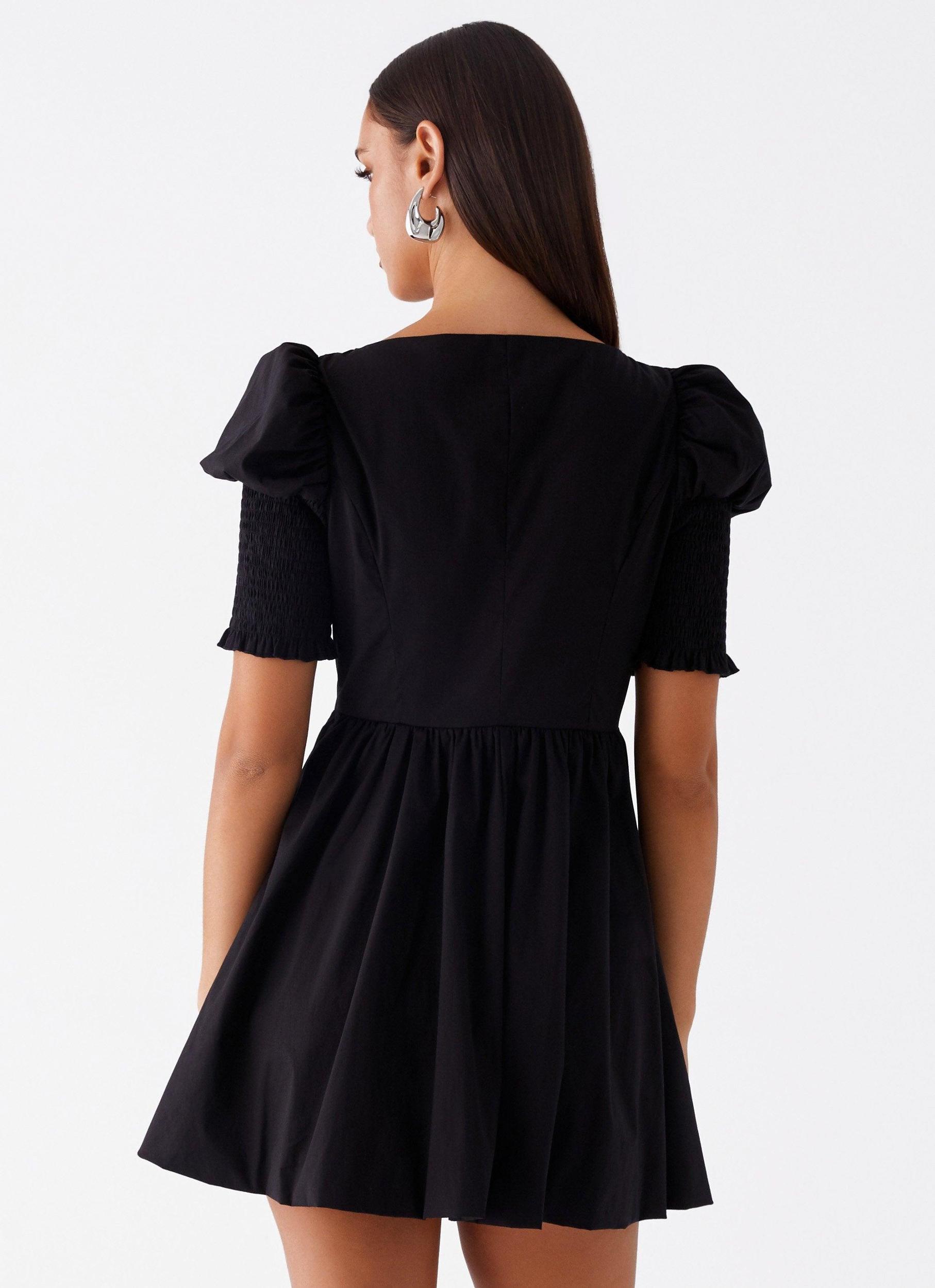 Leonie Tie Front Mini Dress - Black Product Image