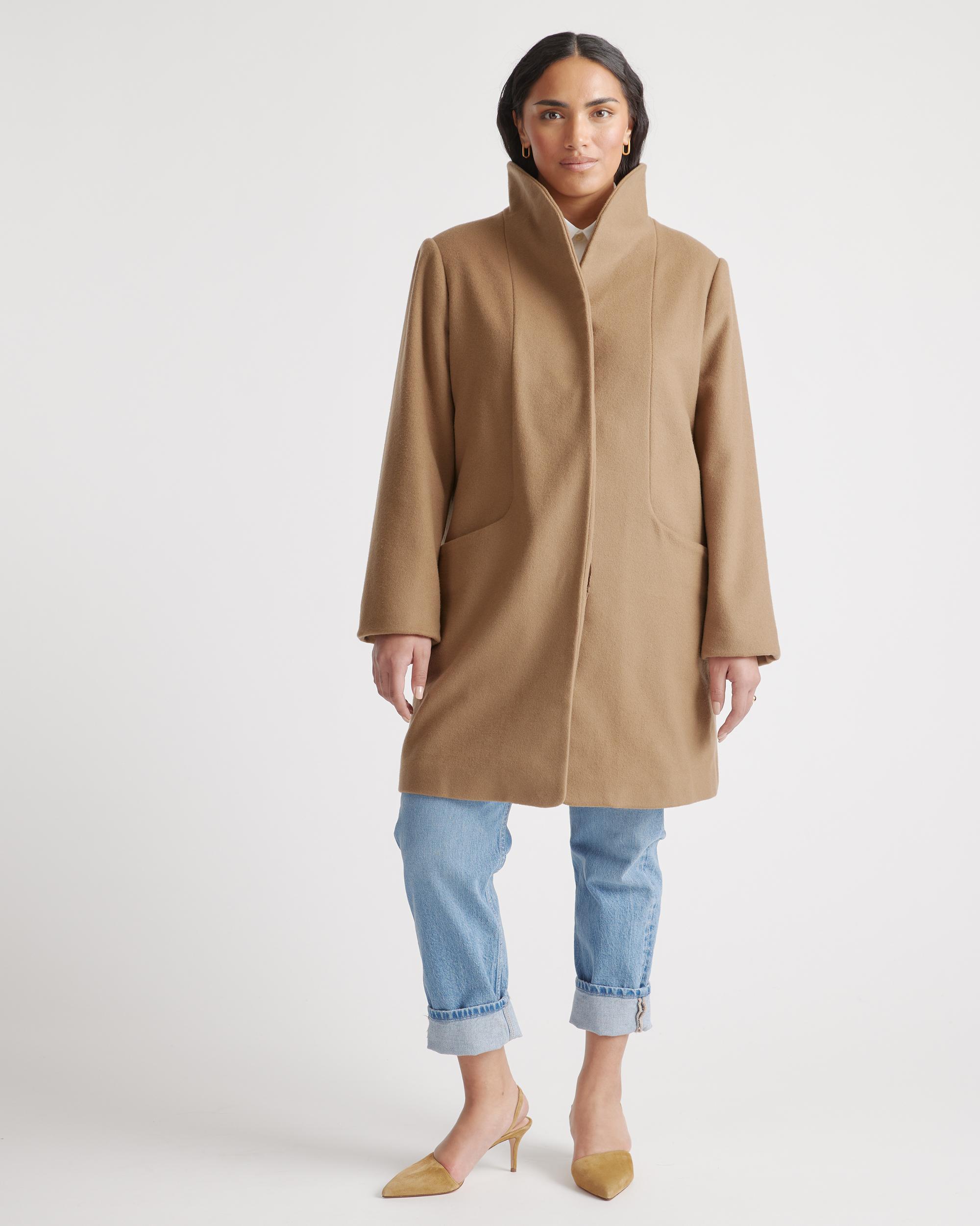 Quince | Women's Italian Wool Cocoon Coat Wool/Nylon Product Image