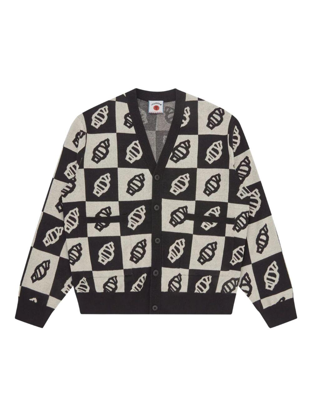 leaf-motif knitted cardigan Product Image