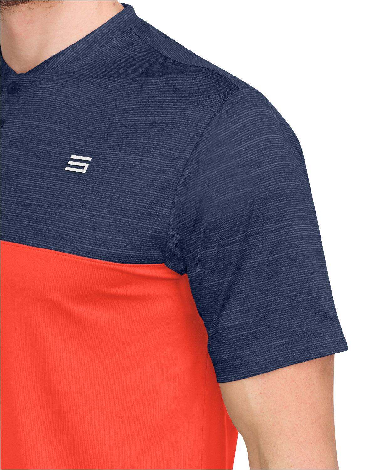 Three Sixty Six Two Tone Collarless Golf Polo Male Product Image