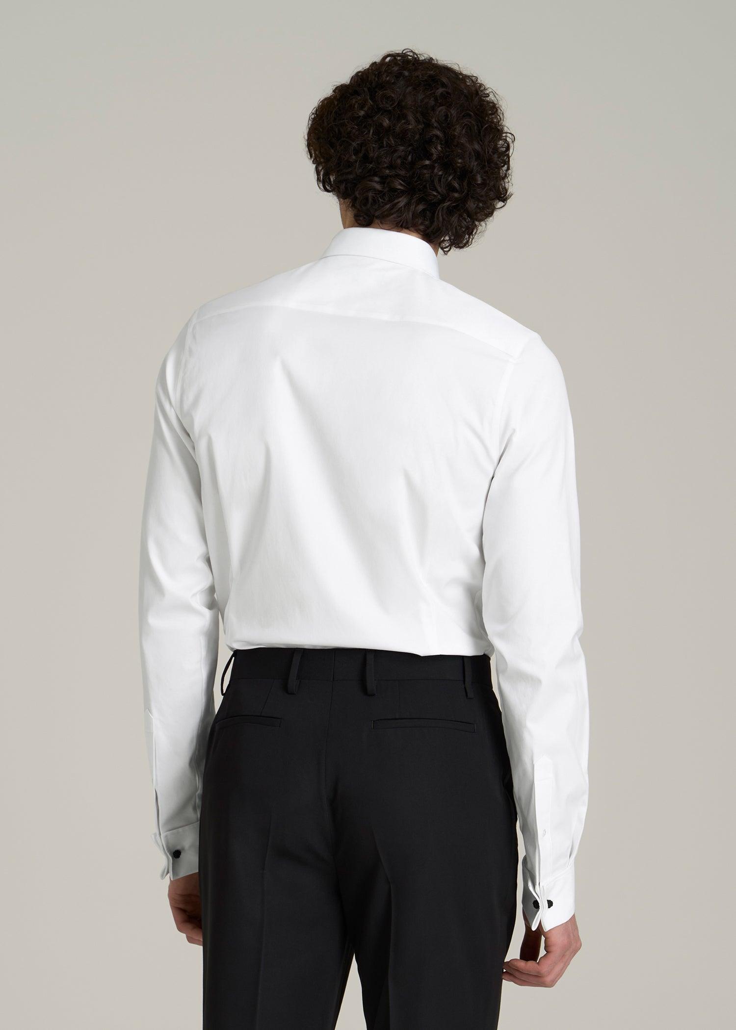 Tuxedo Shirt for Tall Men in White Male Product Image