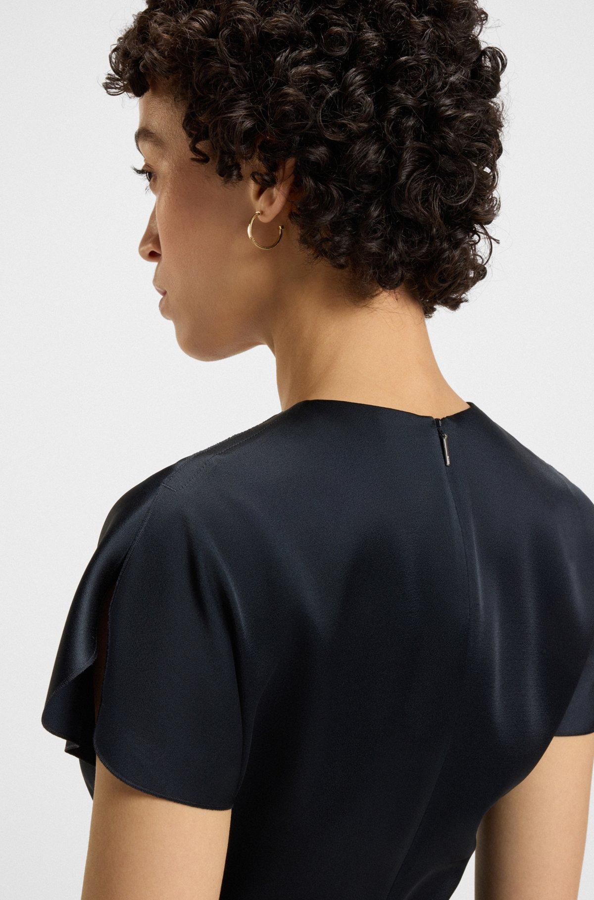 V-neck dress with gathered waistband Product Image