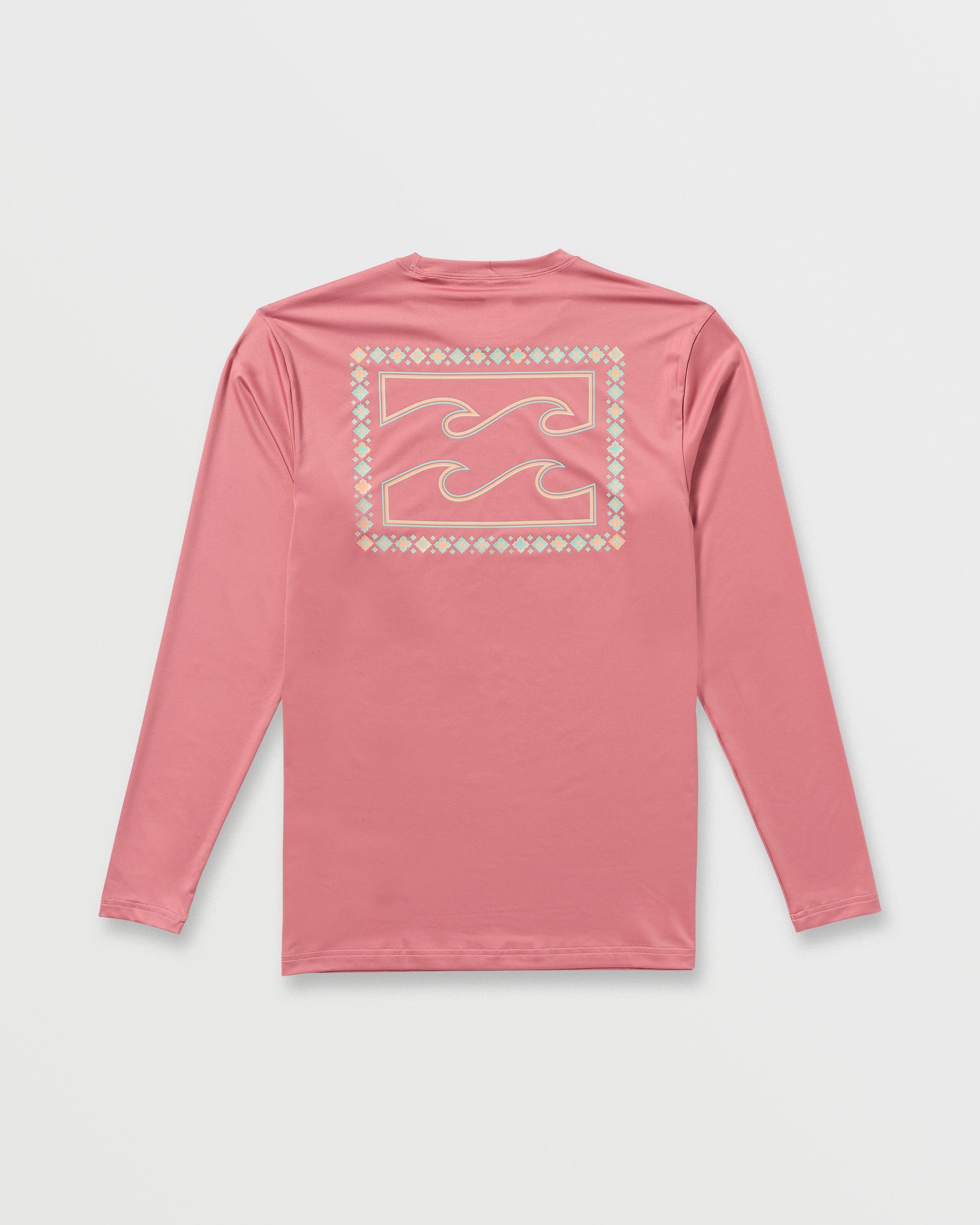 Crayon Wave Loose Fit Long Sleeve Surf Tee - Dusty Pink Male Product Image