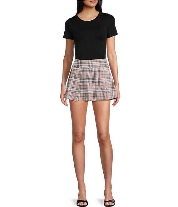 Honey & Sparkle Plaid Pleated Skirt Product Image