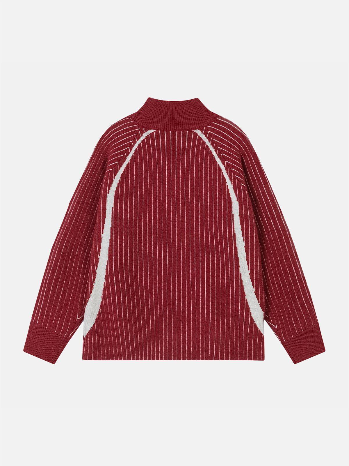 Aelfric Eden Vintage Stripe Half-Zip Sweater Product Image