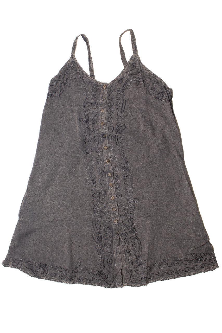 Embroidered Stone Washed Mini Dress Product Image