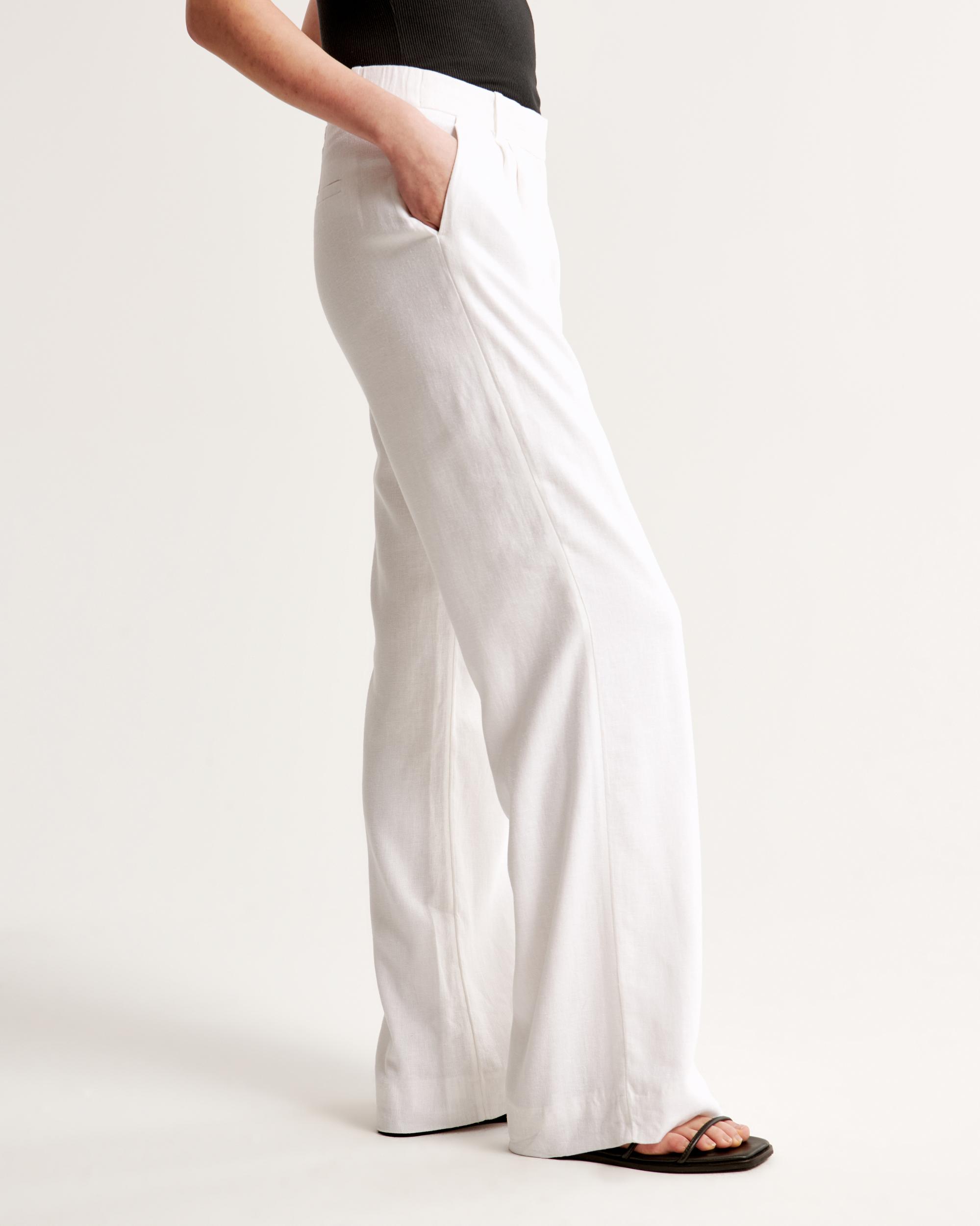 A&F Sloane Low Rise Tailored Linen-Blend Pant Product Image