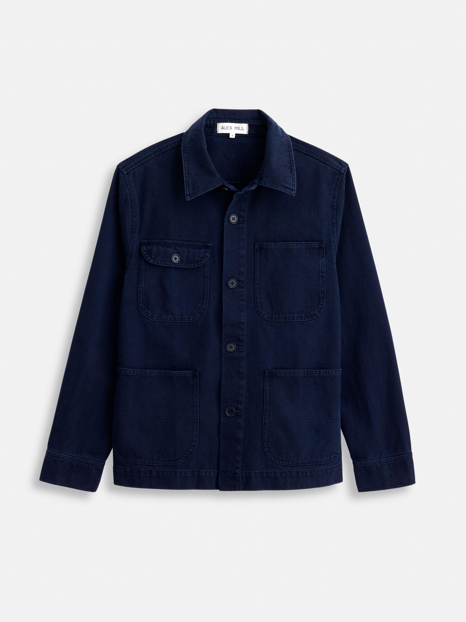 Garment Dyed Work Jacket in Recycled Denim Product Image