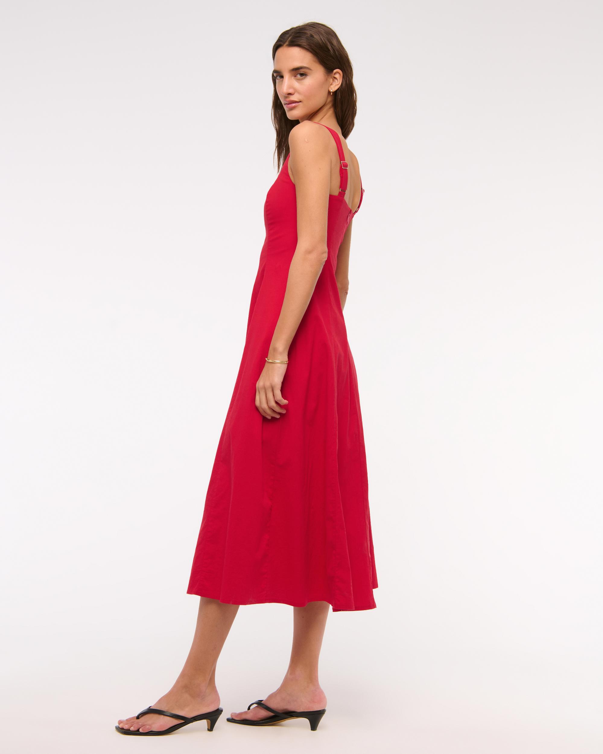 The A&F Mila Stretch Midi Dress Product Image