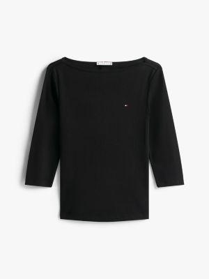 Boatneck 3/4 Sleeve Slim Fit T-Shirt Product Image