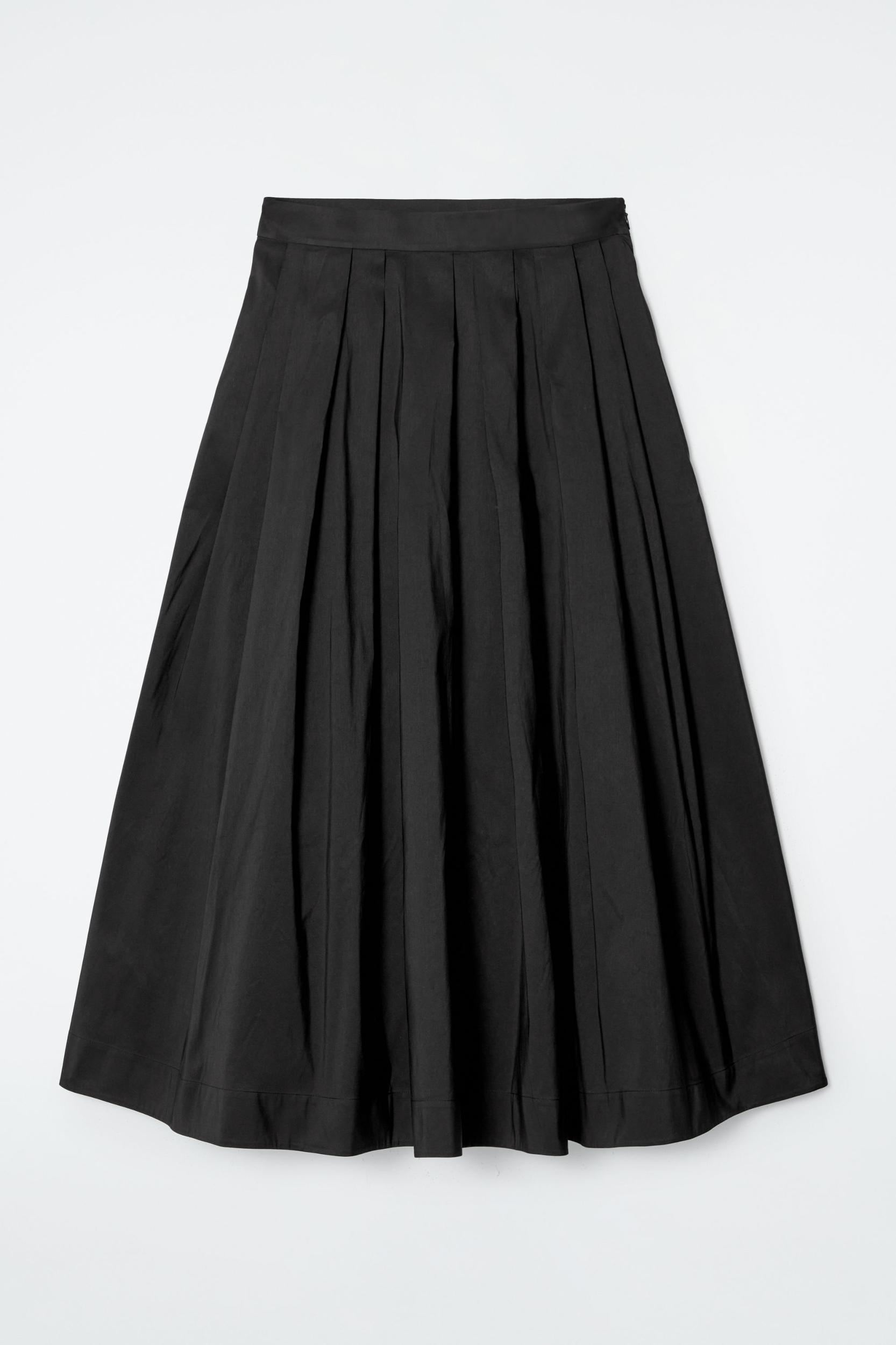 PLEATED A-LINE MIDI SKIRT Product Image