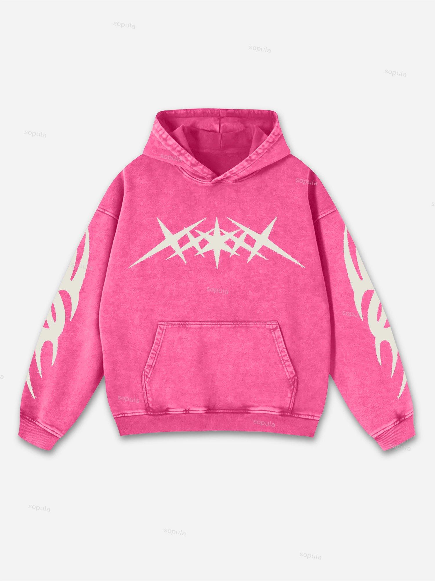 Sopula Unisex Vintage Graphic Washed Oversized Hoodie Product Image