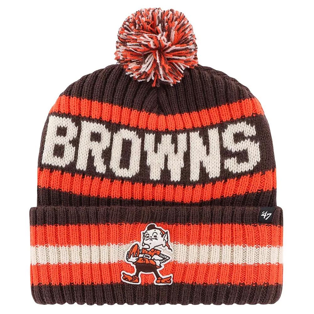 Men's '47 Brown Cleveland Browns Bering Legacy Cuffed Knit Hat with Pom Product Image