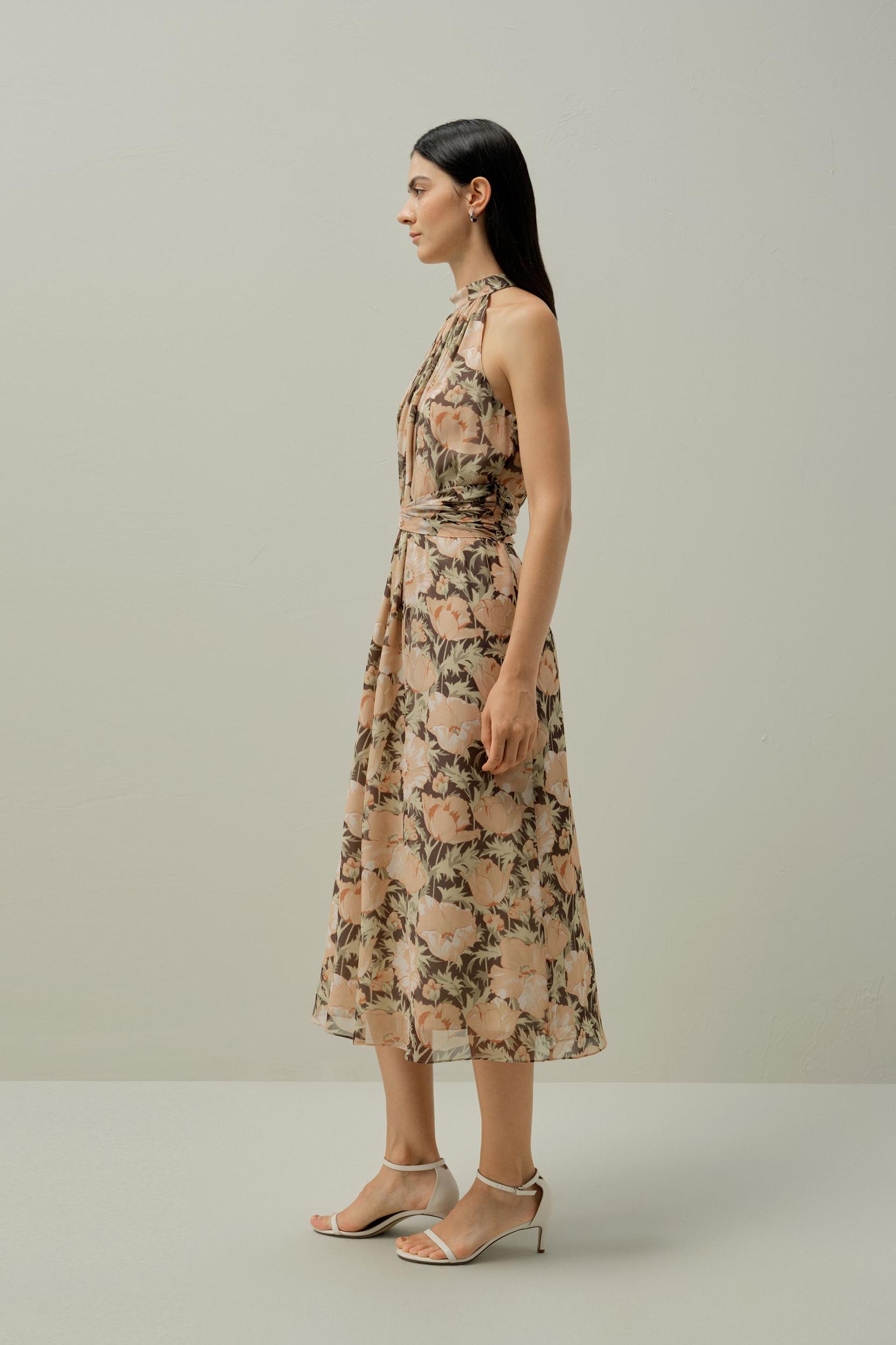 Poppy Parade Silk Chiffon Dress - Made With Liberty Fabric Product Image