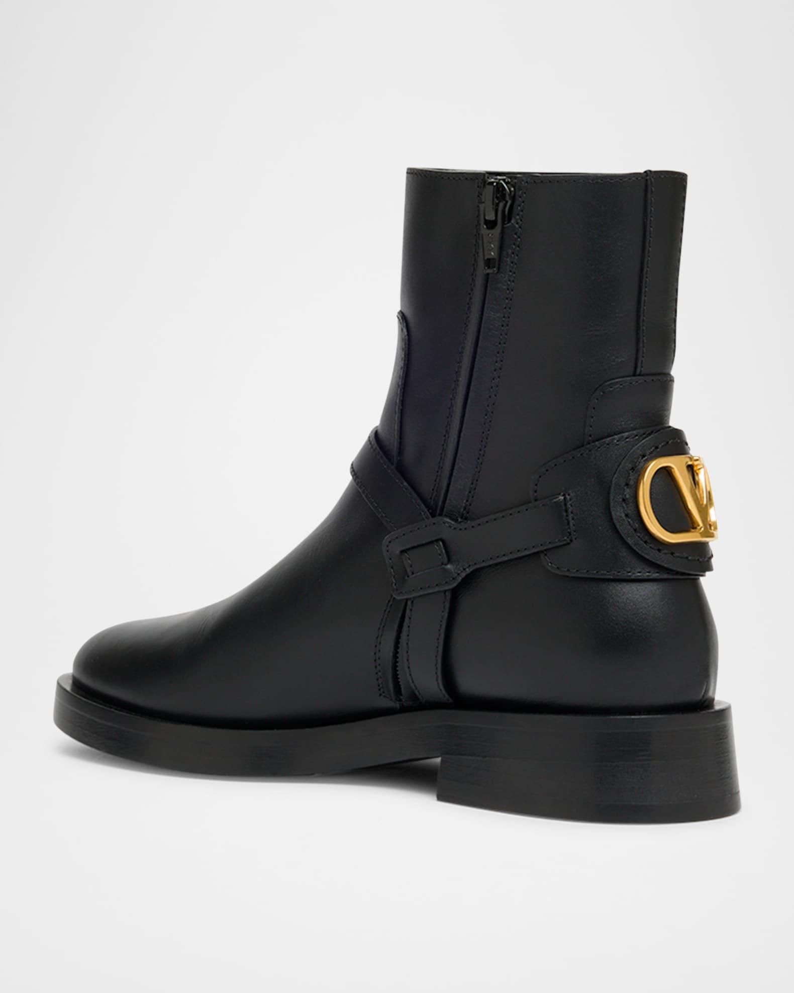 VLogo Signature Leather Booties Product Image