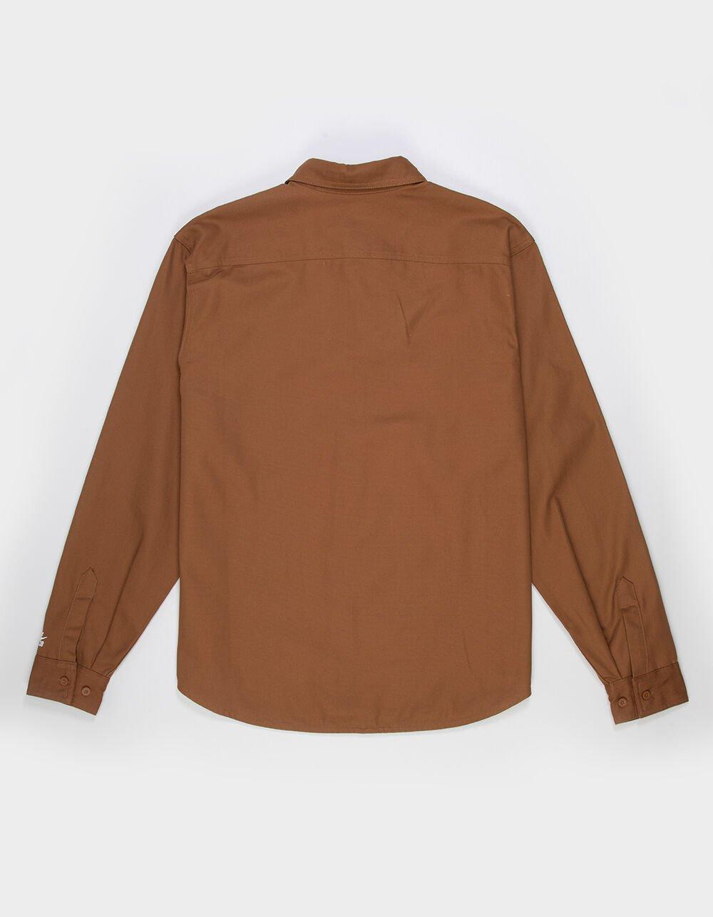 NIKE SB New Essential Button Up Skate Shirt - LIGHT BROWN Product Image