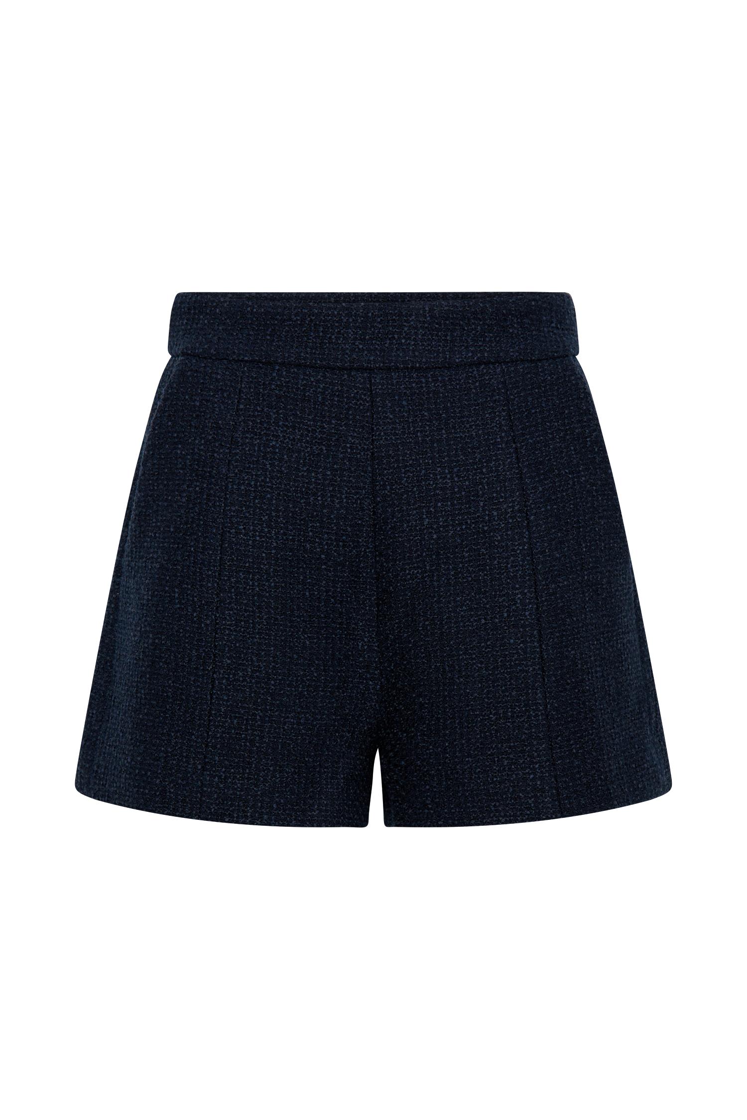 Parker Boucle Strapless Asymmetric Top - Midnight Blue Product Image