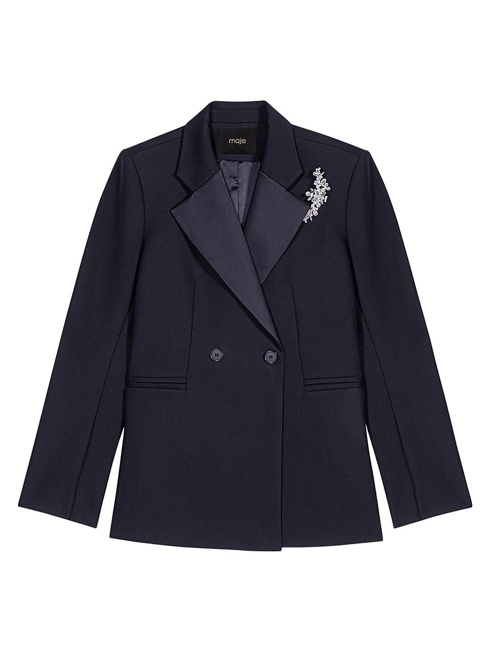 Womens Suit Jacket with Brooch Product Image