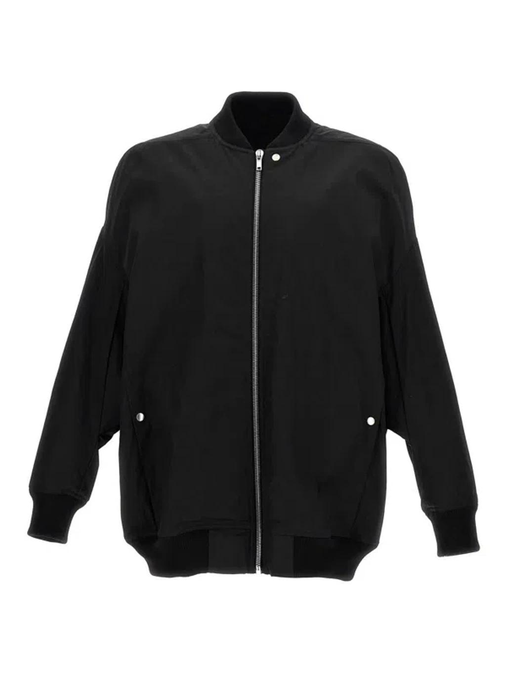 RICK OWENS Black Hollywood Jumbo Flight Bomber Jacket In 09 Black Product Image