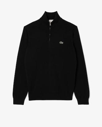 Zipped High Neck Cotton Sweater Product Image