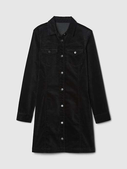 Velvet Denim Mini Shirtdress Product Image