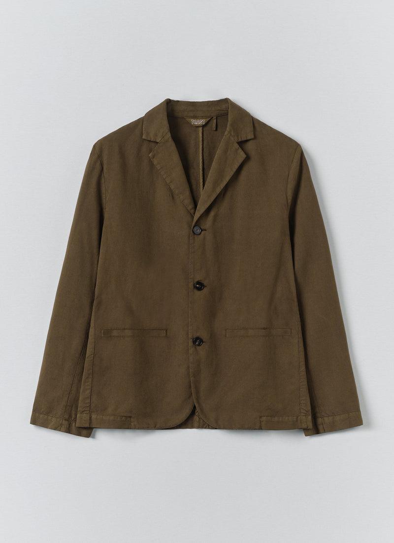 High Break Cotton Linen Blazer | Bronze Green Product Image