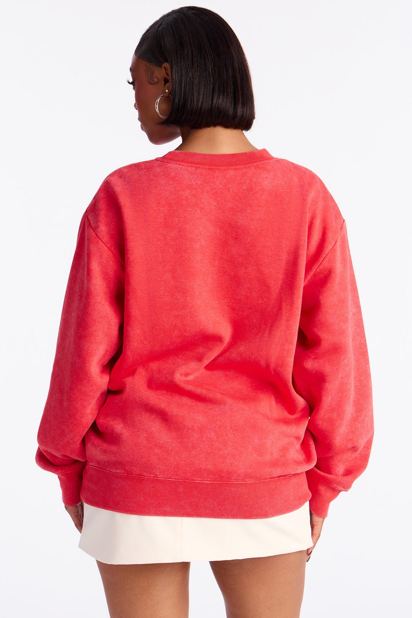 Hello Kitty Happy Holidays Crew Sweatshirt - Red Female Product Image