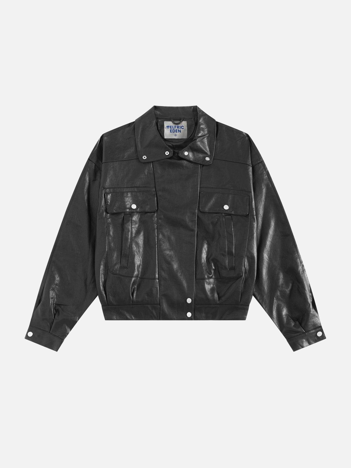 Aelfric Eden Button Faux Leather Jacket Product Image