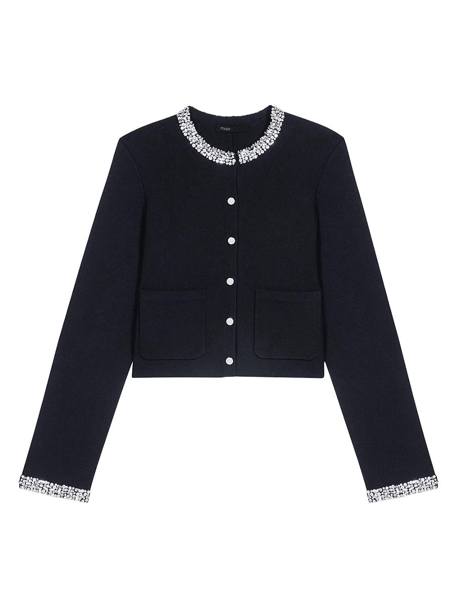 Womens Cardigan with Rhinestone Trim Product Image