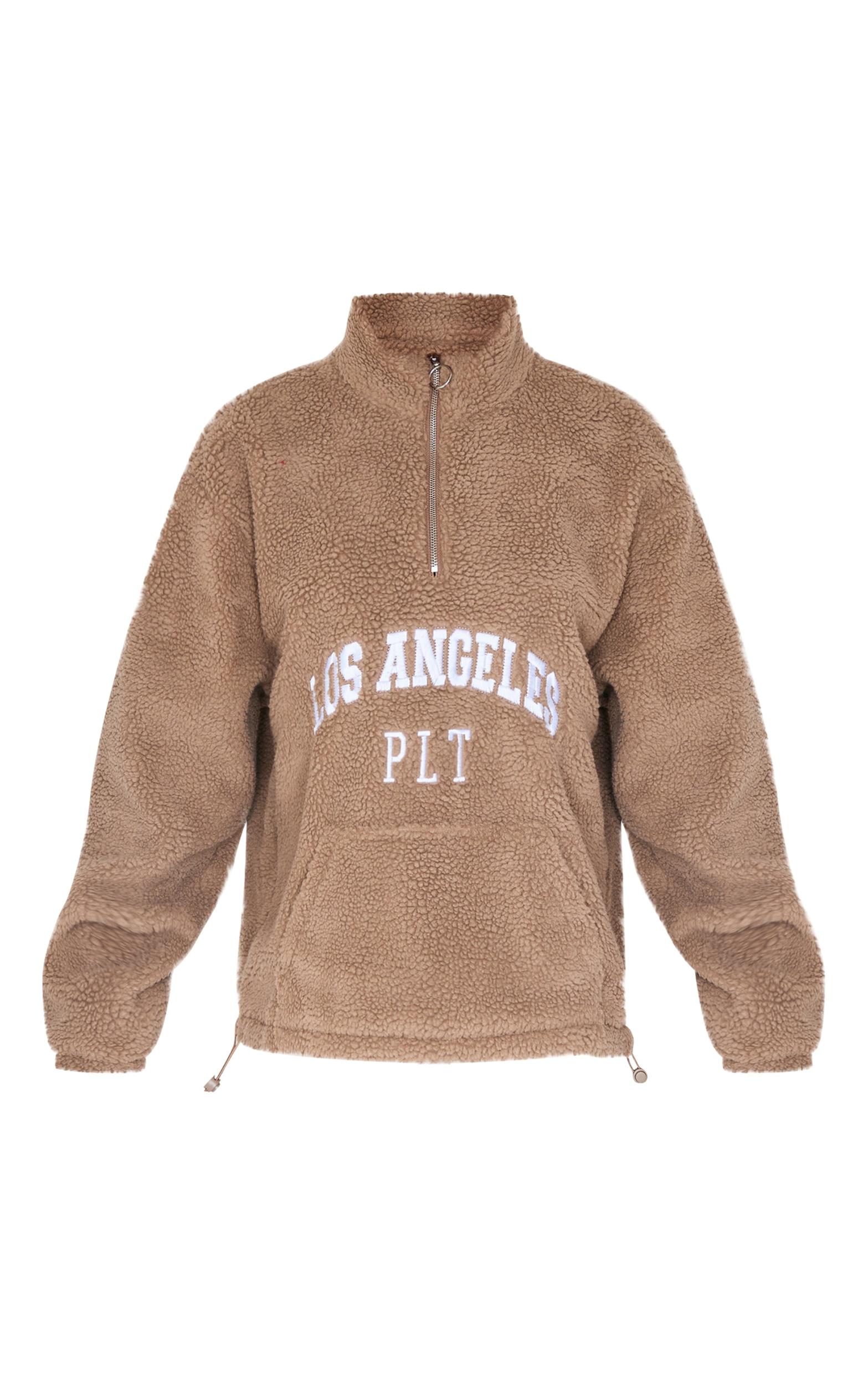 Taupe Quarter Zip Pocket Detail Fleece Product Image