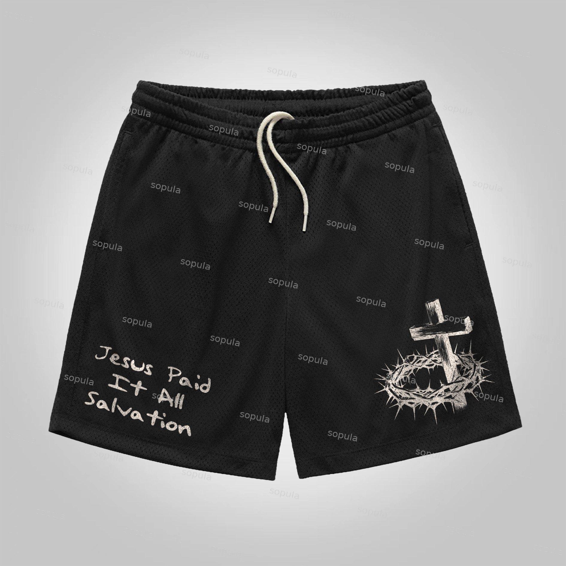 Sopula Jesus Paid It All Salvation Drawstring Shorts Product Image