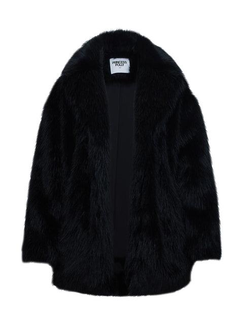 Super Trouper Faux Fur Jacket Black Product Image