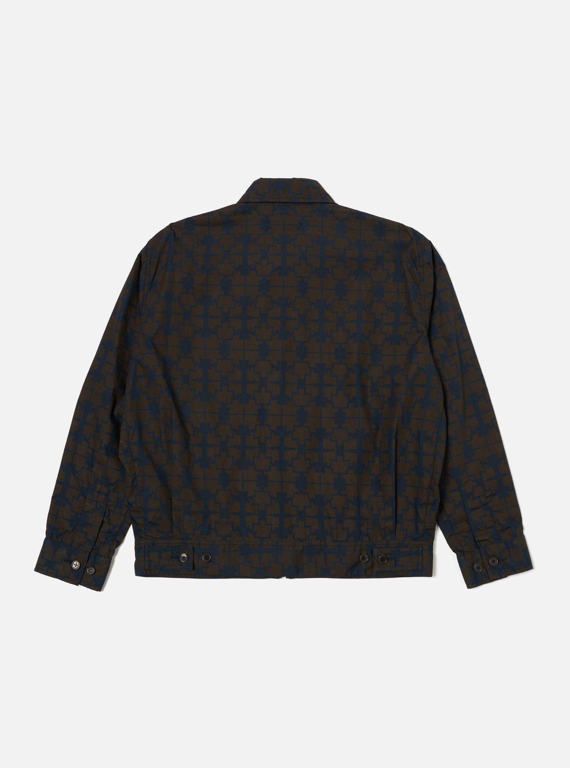 Universal Works Rose Bowl Jacket in Navy Mitla Print Cotton Product Image