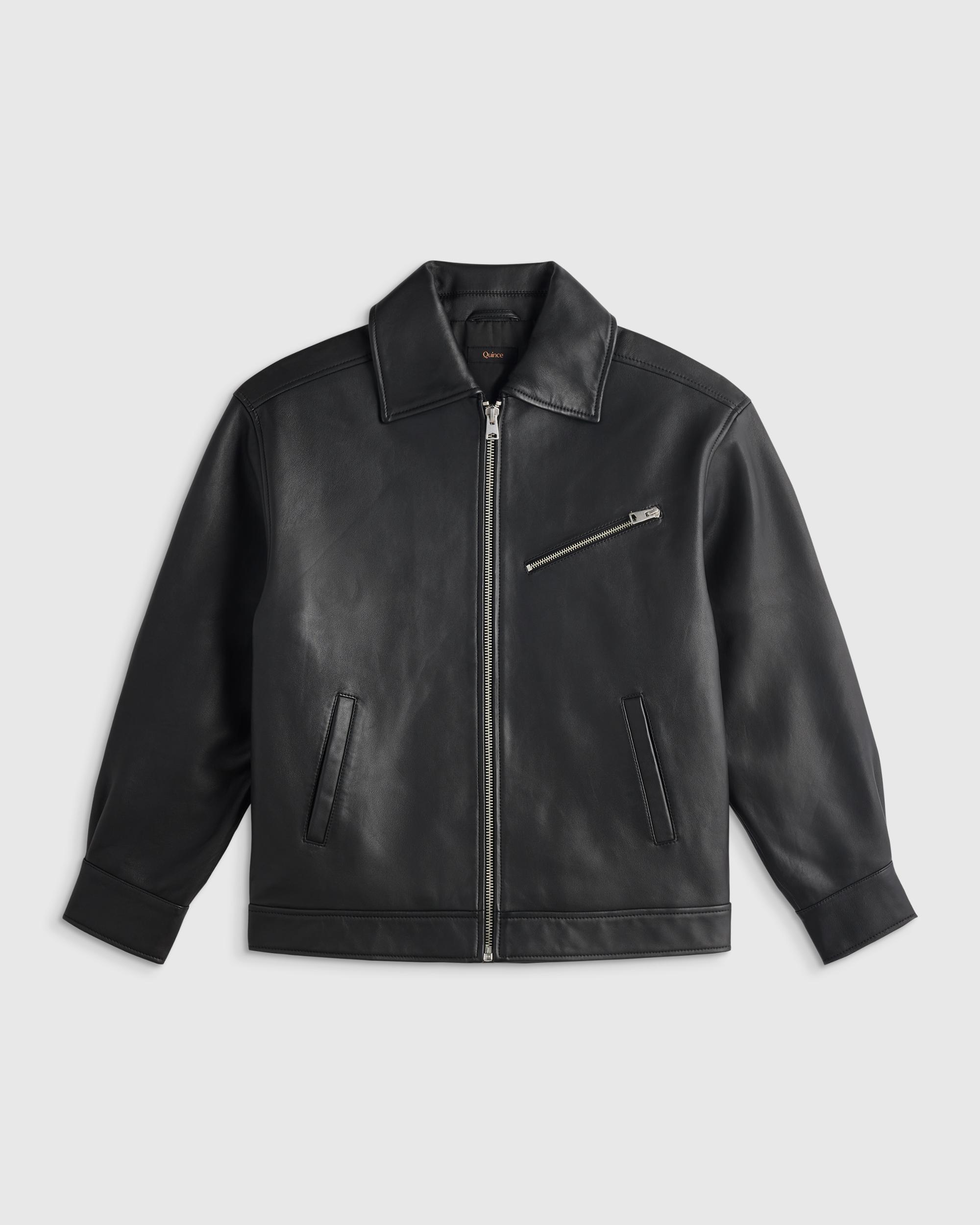 Quince | Women's Oversized Bomber Jacket Size XL, Leather Product Image