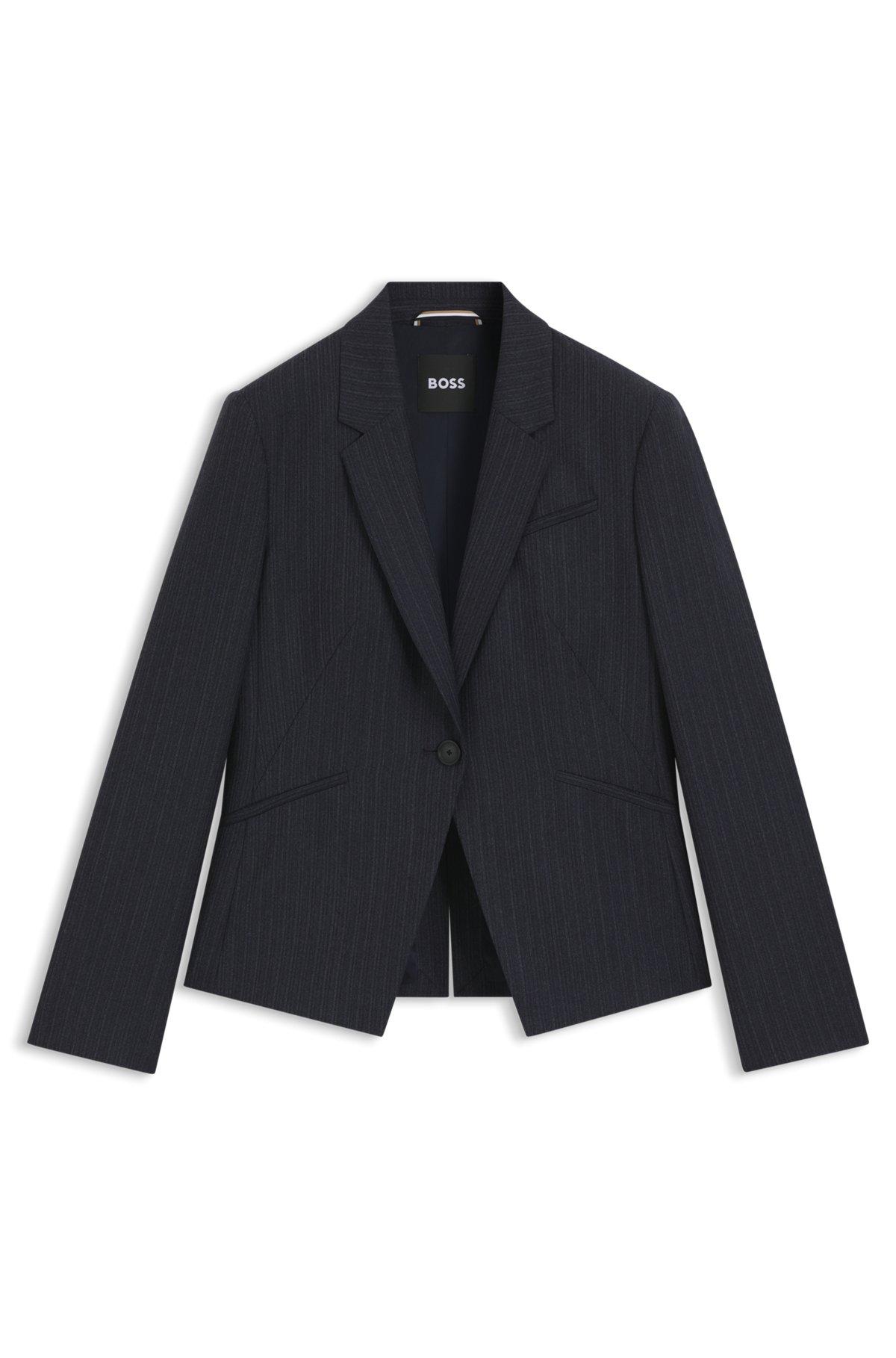 Slim-fit blazer in striped virgin wool Product Image