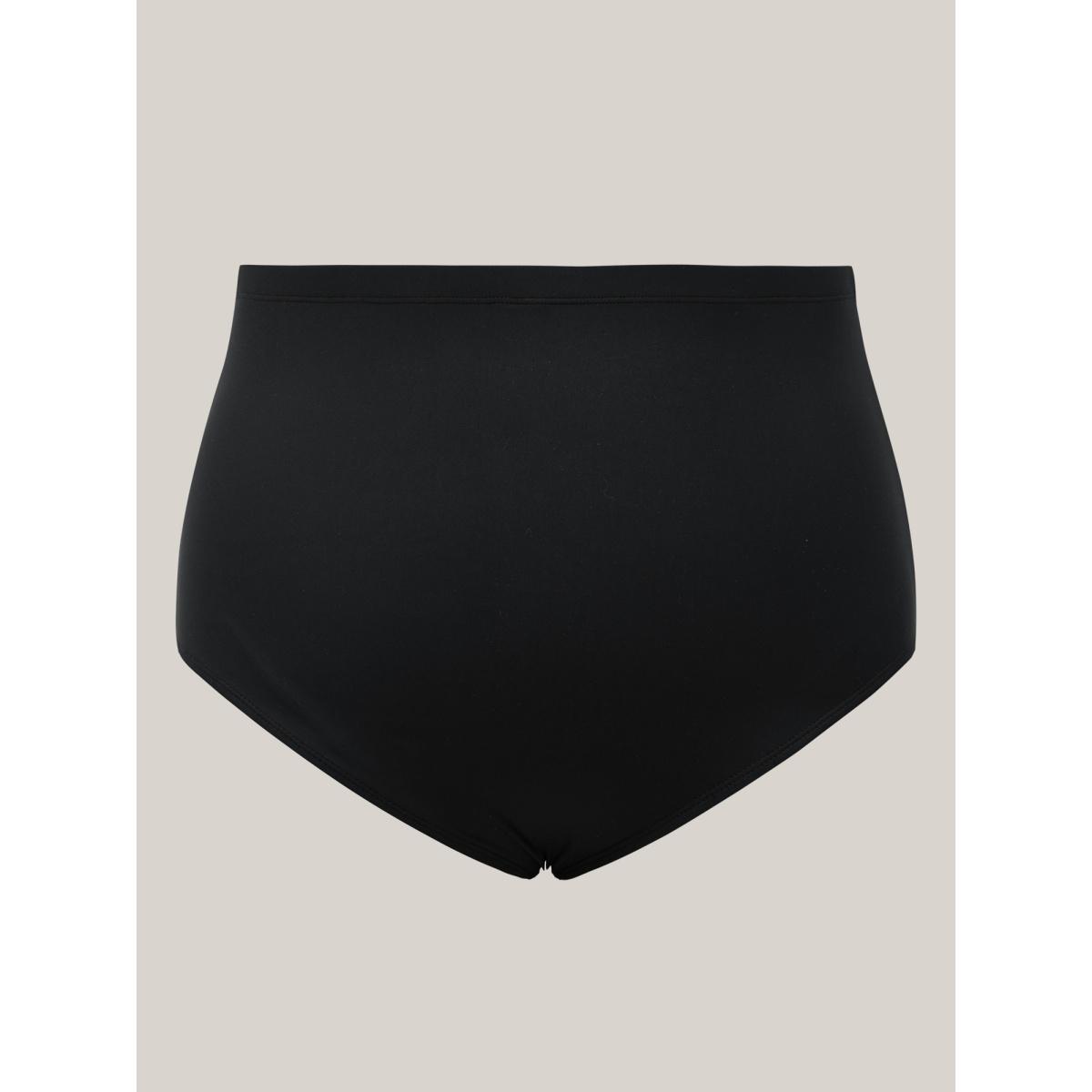 Plus Size Floral Color-Block Twist Front Swim Dress Women's Swimwear Black Beach Bodycon Heart neckline High stretch Curve Swim Dresses BloomChic 22-24/3X Product Image