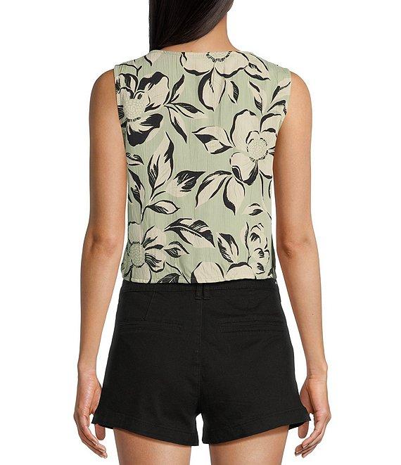 Angie Sleeveless V-Neck Floral Triple Tie Top Product Image