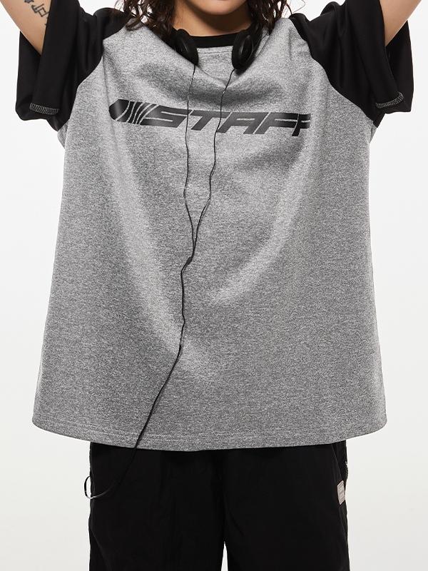 Letter Print Raglan Oversized Short Sleeve Tee Product Image