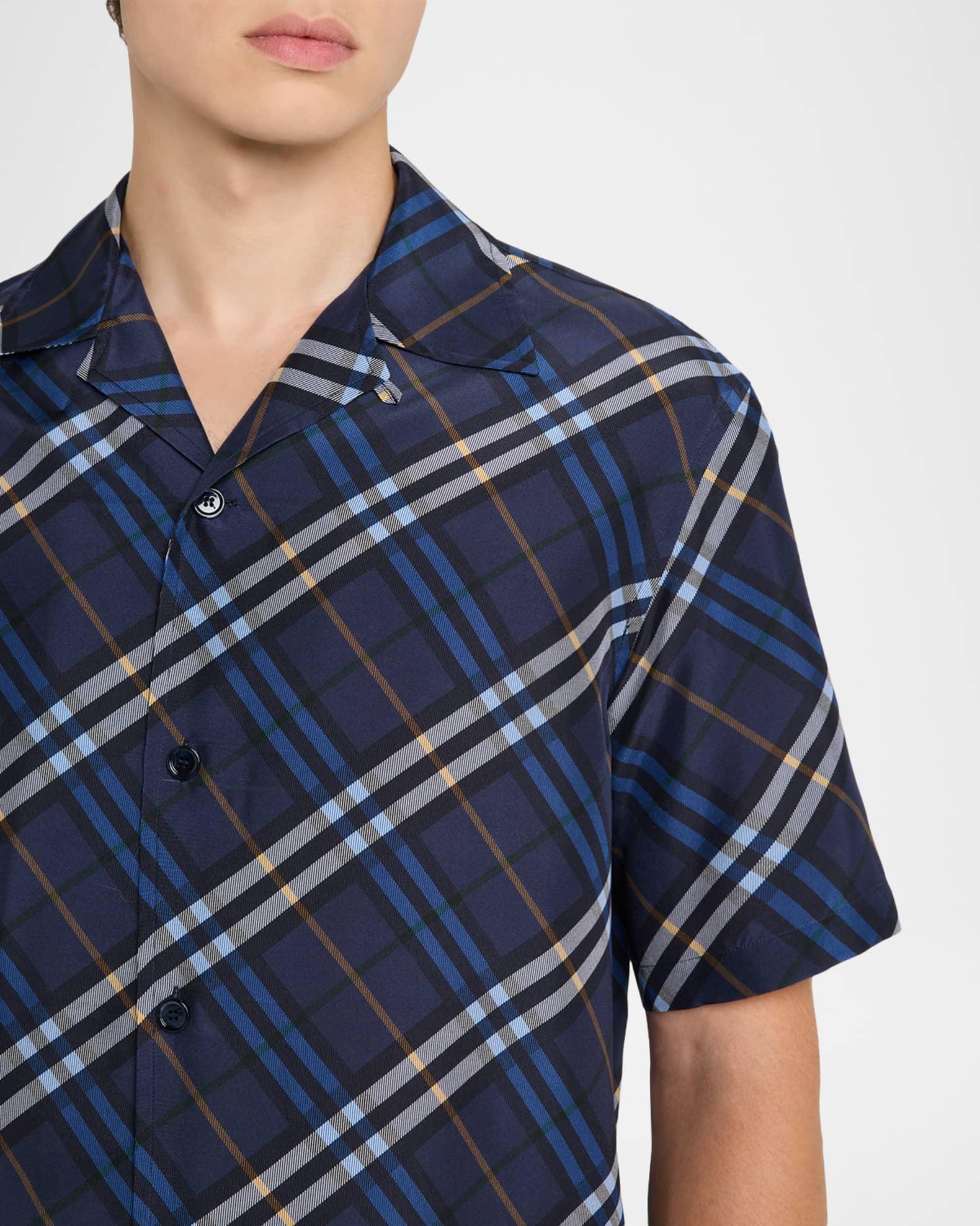 Men's Diagonal Check Short-Sleeve Shirt Product Image